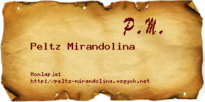 Peltz Mirandolina névjegykártya
